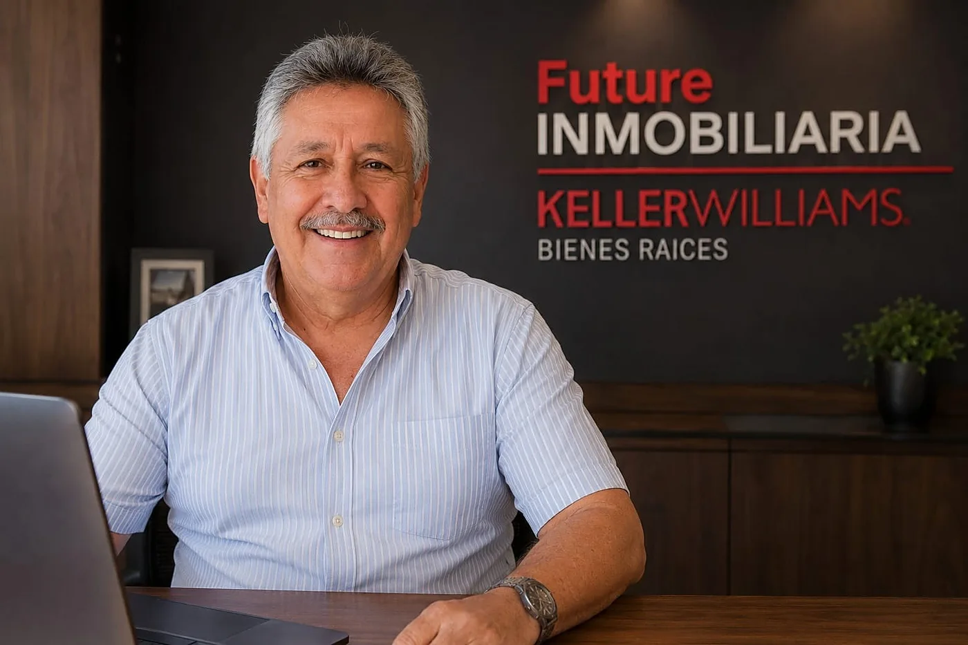 Enrique Baez Magaña en la oficina de Future Inmobiliaria by Keller Williams